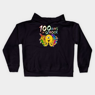 100 Days Of School Octopus Kindergarten 2022 Kids Hoodie